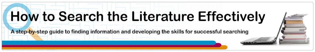 How to search the literature effectively text on image with laptop and books